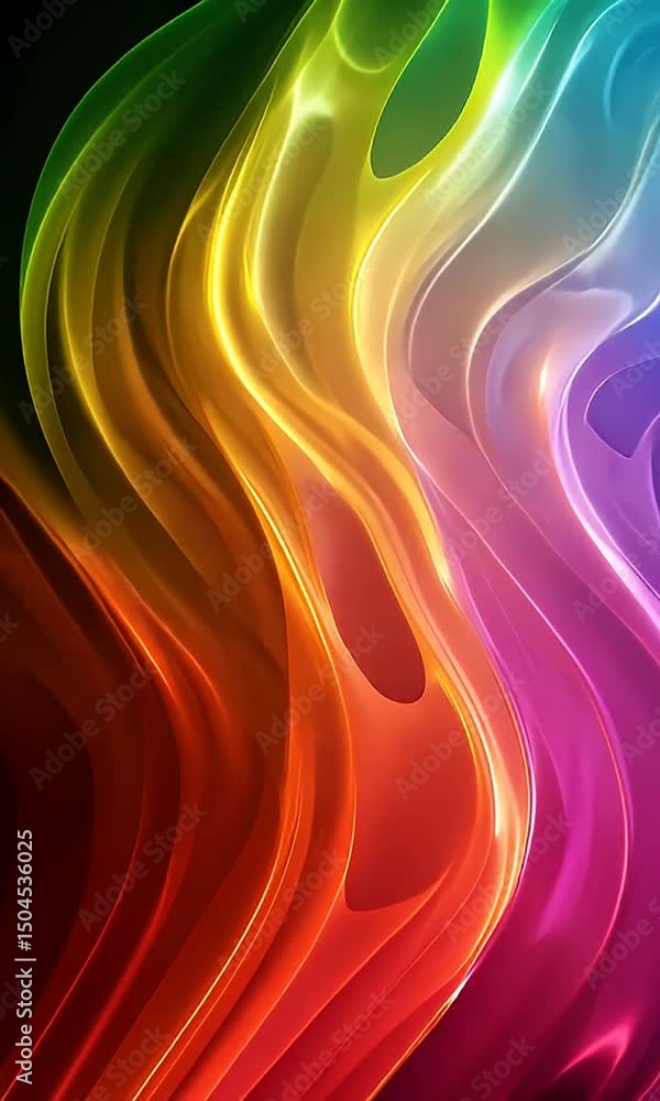 Aufkleber abstract colorful rainbow gradient flowing wave background with dynamic light and energy