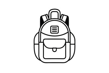 Obraz premium Simple line drawing of a classic backpack design