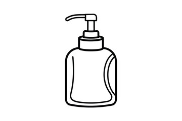 Simple line drawing of pump bottle dispenser soap lotion