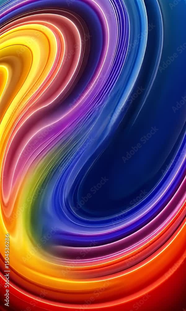 Poster abstract colorful swirl background with vibrant rainbow colors and dynamic wavy shapes