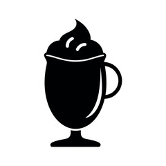 Eggnog Traditional Beverage Black Vector Illustration