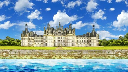 chateau de chambord france,looped animation in 4k