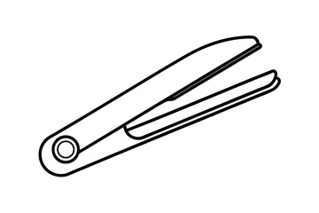 Simple line drawing of a hair straightener icon