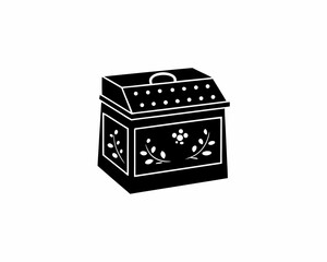 creative Silhouette Compost Bin Vector Illustration