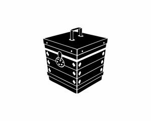 creative Silhouette Compost Bin Vector Illustration