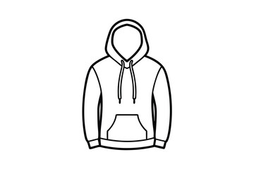 Simple line drawing of a hooded sweatshirt