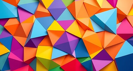 Obraz premium Abstract colorful triangular geometric pattern background