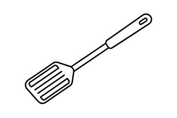 Kitchen utensil line art simple spatula design