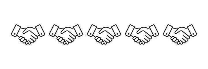 Business agreement handshake icon in different style vector illustration, for apps and websites