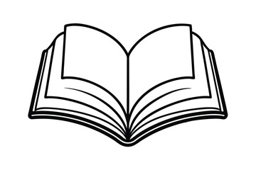 Open book simple line drawing illustration education knowledge reading