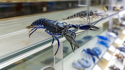 Vibrant and detailed lobster display highlighting exquisite marine life features