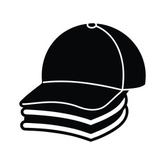  cap on top of book stack icon