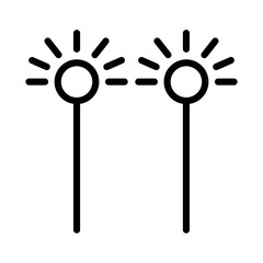 Firework outline icon. Firework icon isolated on white background. Transparent background, minimalist symbol. Vector images