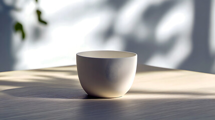  Minimalist White Coffee Cup on Clean Background