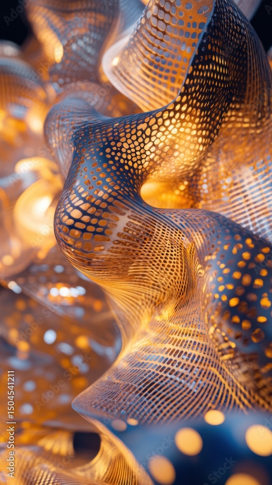 Aufkleber abstract glowing shapes forming intricate patterns. vertical