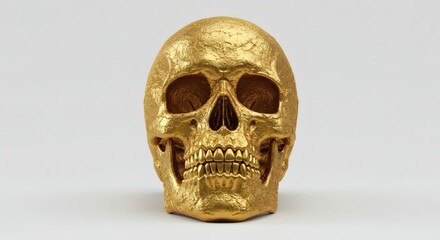 Obraz premium golden skull on white background