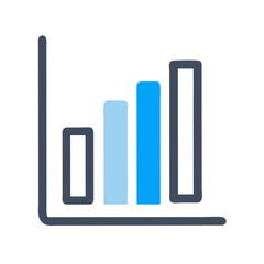 Vertical Bar Graph Icon Representing Business Analytics and Data Visualization