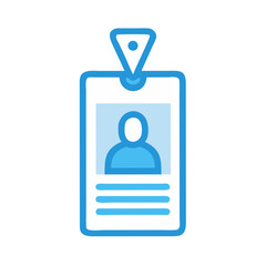 Fototapeta premium Vertical ID Badge Icon Representing Identification and Access Control