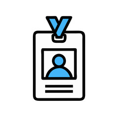 Fototapeta premium Vertical ID Badge Icon Representing Identification and Access Control