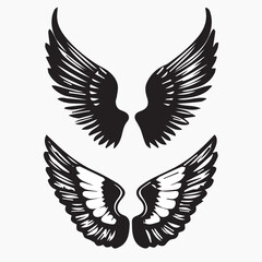 Obraz premium Striking Set Of Black Wings Icons Perfect For Adding A Touch Of Elegance 