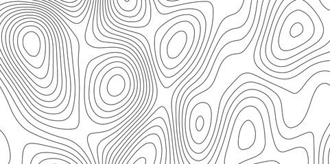 Abstract topographic map contour, white background. The black on white contours topography stylized relief diagram line wave carve pattern background.