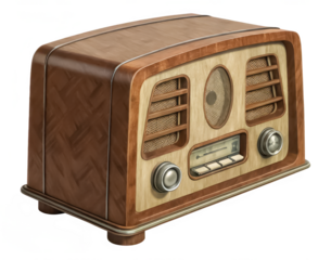 Retro vintage radio png old style radio png vintage radio png antique radio png classic radio png retro music device png transparent background image