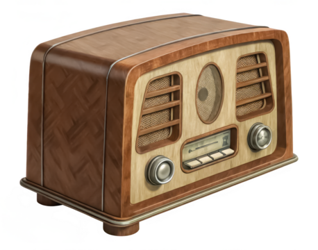 Retro vintage radio png old style radio png vintage radio png antique radio png classic radio png retro music device png transparent background image
