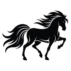 Obraz premium Running Horse Silhouette vector clipart 