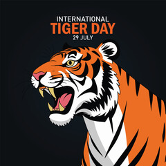 vector graphic of international tiger day good for international tiger day celebration. flat design. flyer design. flat illustration.
