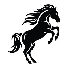 Running Horse Silhouette vector clipart 