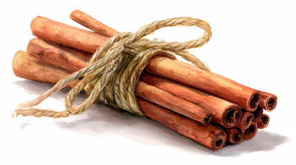 Cinnamon Sticks – Aromatic Whole Spice on White Background