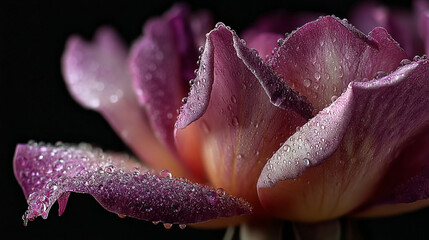 Close-up and macro photography of natural plant elements including moss, leaves, petals, pinecones, and lavender