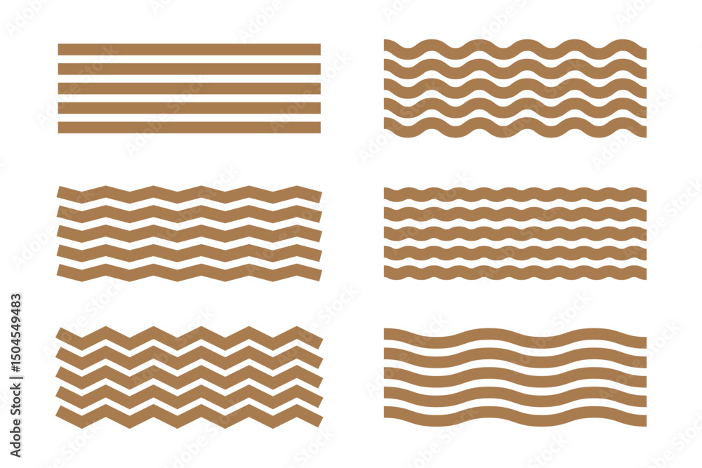 Poster wave line and wavy zigzag lines. black curved lines pattern in abstract style. horizontal geometric 