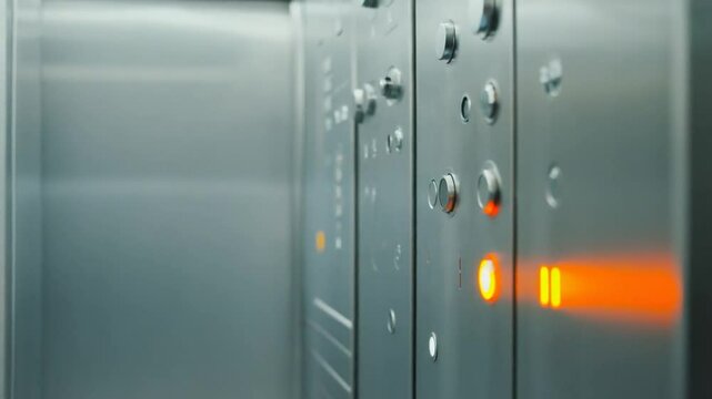 Elevator buttons.