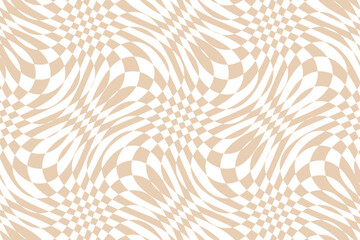 Vector abstract checkered background. Dynamic backdrop with optical illusion, op art.