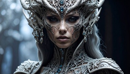 Beutiful woman spy agent in elegant dress