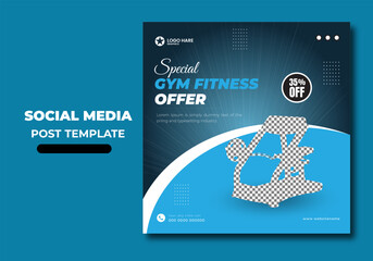 Special gym fitness offer social media post design template
