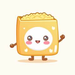 Kawaii Cereal Box Character &ndash; Flat 2D Vector