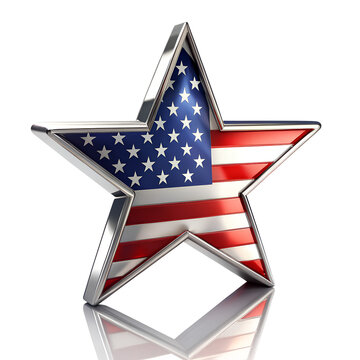 stars and stripes isolated on transparent background