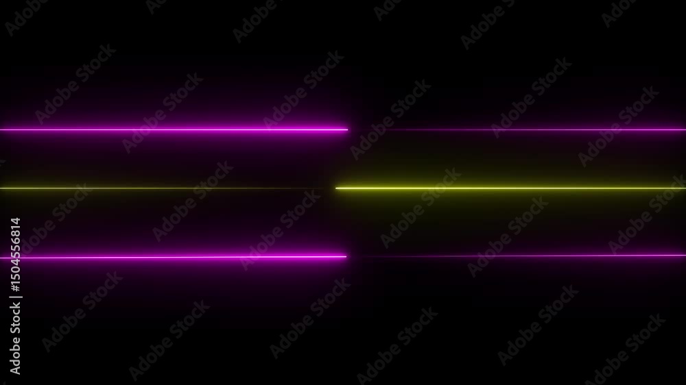 Poster abstract neon line icon animation glowing line light effect icon .