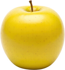yellow apple fruit isolated on transparent background, fresh and delicious organic food, juicy and healthy fruits