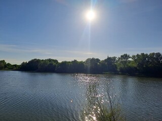 sunset over the lake