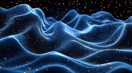 Obraz premium Abstract data stream flowing lines and dots