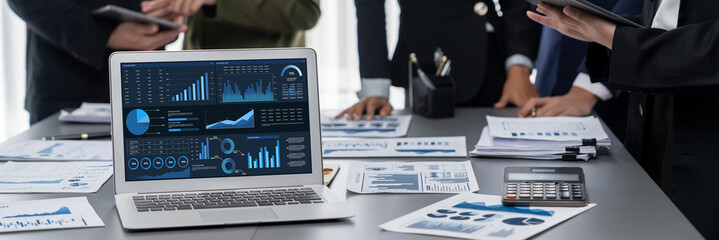 Business data dashboard provide business intelligence analytic for marketing strategy planning...