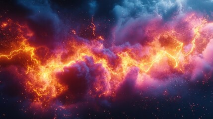 Obraz premium Abstract electric lightning digital storm