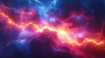 Fototapeta premium Abstract electric lightning digital storm