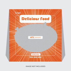 Tasty delicious food social media post design template .