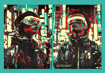 Bold Tritone Threshold Effect for Photoshop