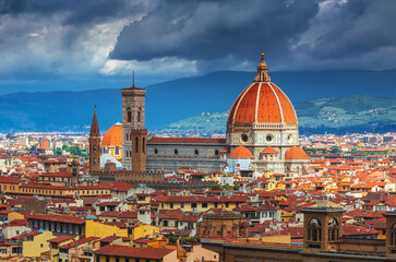 Obraz premium UNESCO, old, Cathedral of the Virgin Mary, Florence, Italy, Pope Eugene IV, Santa Maria del Fiore, Tuscan type, Florence ,cathedral, Tuscany, Gothic ,cathedral