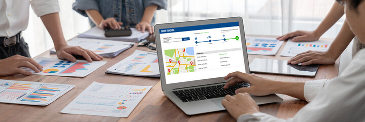 Delivery tracking system for e-commerce and brisk online business to timely goods transportation...